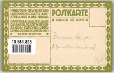 8340 Hinwil Künstlersteindruck Ausstellung Industrie und Gewerbe 1911 Kirche