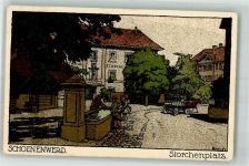 5012 Schönenwerd SO 1922 Gebrauchsspuren Gasthaus Storchenplatz Künstlersteindruck