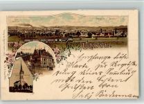 9240 Uzwil 1897 BOAKC Lithographie Hotel Kirche Eisenbahn Bahnpost Nr 25