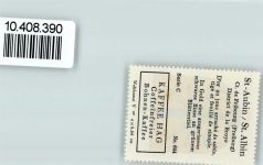 1566 St-Aubin FR - Vignette Wappen Kaffee Hag ca 1920-1940