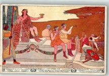 1800 Vevey Künstlerkarte sign Bieler Fete des Vignerons 1905 Le Char de Bacchus