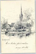 8330 Pfäffikon ZH 1901 Künstlerkarte Kirche