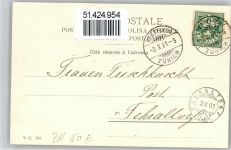 8330 Pfäffikon ZH 1901 Künstlerkarte Kirche