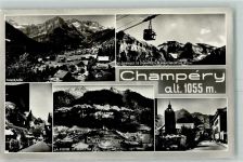 1874 Champéry - Schwebebahn Schwimmbad