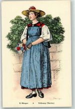 Künstlerkarte sign.R.Münger Schweizer Trachten und Volkslieder Vereinigung