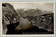 1937 Orsières Gebrauchsspuren Cabane d Orny Hüttenstempel See Grand Combin