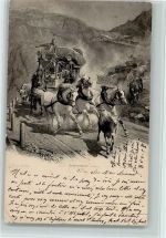 Gotthardpost Postkutsche Kühe Postkutsche Schweiz 1902
