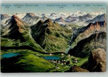 7050 Arosa 1917 - Vogelschau Unterer und Oberer See