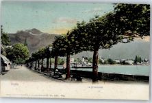 1800 Vevey Lithographie Promenade Dampfer