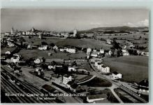1680 Romont FR Karte beschädigt Fliegeraufnahme Bahnhof