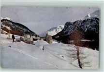 7504 Pontresina 1910 - Winter im Engadin Pontresina mit Schlosshotel Winter