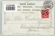 6441 Rütli 1893 Gebrauchsspuren Uri-Rothstock Hotel Sonnenberg Rütlistein Lithographie Vorläufer