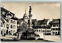 4800 Zofingen 1958 Foto AK Thutplatz Denkmal Brunnen
