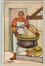 Künstlerkarte Köchin sign. E. Heinz