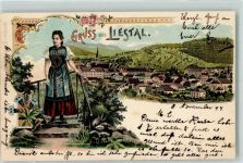 4410 Liestal 1899 Lithographie Frau in Tracht