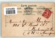 Chillon Chateau 1902 Lithographie Lac du Leman Eisenbahn Carl Künzli Zürich Dep. Nr. 19