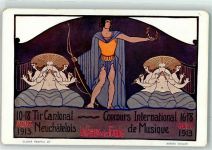 2300 La Chaux-de-Fonds 1913 Lithographie Musikfest 1913