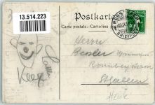 9400 Rorschach 1913 - Eule Techniker Matura 1913 Ort lt. Stempel