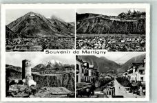 1920 Martigny Foto AK Avnue de la Gare Strassenbahn