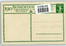 1910 Die Wächter der Heimat - Ganzsache Bundesfeier / Pro Patria Schweiz