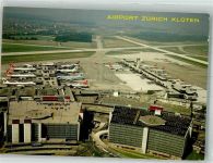 8302 Kloten Foto AK Fliegeraufnahme des Flughafens Photoglob 13471