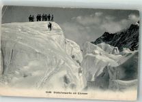 Eismeer Jungfraubahn 1911 Gebrauchsspuren Winter Gletscherpartie am Eismeer Bergsteiger