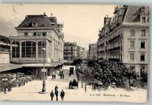 Montreux Bahnhof Postkutsche Bahnhof Schweiz 1914 Foto AK