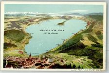 2500 Biel/Bienne Foto AK Vogelschau Bielersee