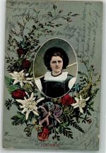 Zug Zugo Verlag Guggenheim Alpenflora Edelweiß Tracht Schweiz 1907