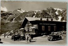 Grimsel Foto AK Cafe Gasthaus Alpenrösli Passhöhe