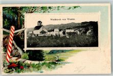 9205 Waldkirch Prägedruck Lithographie Kirche