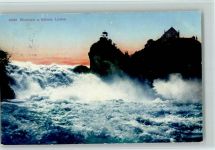 8200 Schaffhausen Sciaffusa 1916 - Rheinfall und Schloss Laufen Abendrot