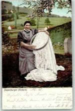 9607 Mosnang - Toggenburger Stickerin Tracht Ort lt. Stempel