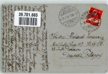 1916 Gebrauchsspuren In Treue fest Flagge Edelweiss Bahnpost Zug 118