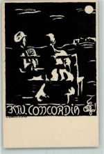 1922 Künstlerkarte K.T.U. Concordia sign. A. Gladosch & Strick AK