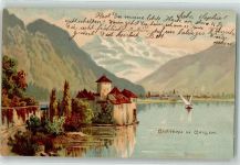 Chillon Chateau 1903 Lithographie