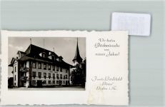 3507 Biglen FOTO KEINE AK Hotel Bären Inh. Familie Berchtold Blumenkästen Kirchturm Neujahr Foto 10cm x 7cm, rückseitig Haftspuren