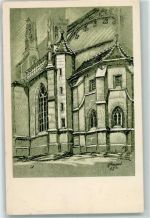 3000 Bern Berne Künstlerkarte Münster signF. Stauffer Zeichnungen von Schülern des städt. Gymnasiums Schulreisefonds