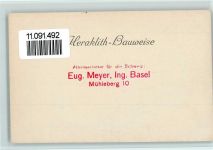 Basel Bâle Ingenieur Meyer, Mühleberg 10 - Heraklith Bauweise - Hausbau Motiv Schweiz 1930 KEINE AK