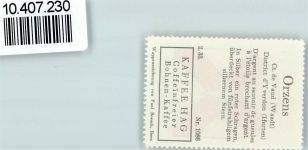 1413 Orzens - Vignette Wappen Kaffee Hag 1920-1940