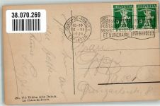 2300 La Chaux-de-Fonds 1921 Gebrauchsspuren Denkmal Straßenbahn Place de la Gare