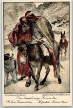 Der barmherzige Samariter Esel Hund Schweizerischer Samariterbund Motiv Schweiz Künstlerkarte