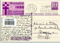 Mädchen mit Laterne sign. Hans Zaugg Für die Bekämpfung der Tuberkulose Bundesfeier Ganzsachen Schweiz 1936 Künstlerkarte