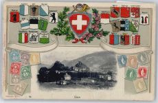 1950 Sion - Wappen Prägedruck , Marke entfernt