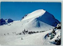 Piz Corvatsch - Am Bergrestaurant Corvatsch Piz Murtel Corvatschgrat Winter Skifahrer