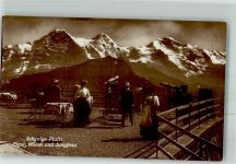 Schynige Platte Foto AK Aussichtsplattform Fernrohr Eiger Mönch Jungfrau