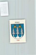 1059 Peney-le-Jorat - Vignette Wappen Kaffee Hag ca 1920-1940 Tannenbaum Bremsen