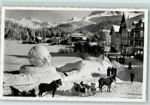 7050 Arosa - Winter Pferdeschlitten Obersee Schneeskulptur