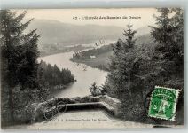 2416 Les Brenets 1909 Foto AK Fahrrad Bassin du Doubs Briefmarke bildseitig