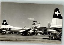 8302 Kloten Foto AK Propellerflugzeug Swissair